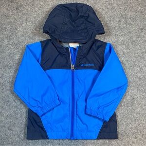 Columbia Glennaker Rain Jacket Toddler Size 3T Blue Full Zip Excellent